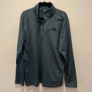 teal North Face 3/4 zip pullover